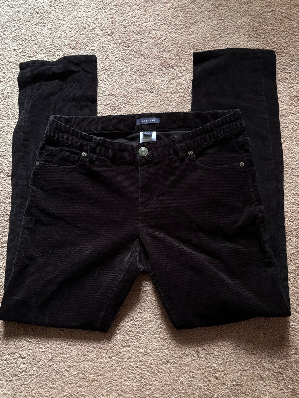 Black Corduroy Straight Pants